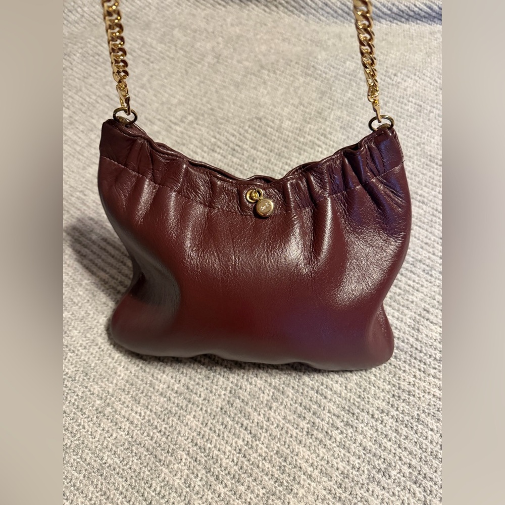 Vintage Burgundy Leather Shoulder/Clutch Purse
